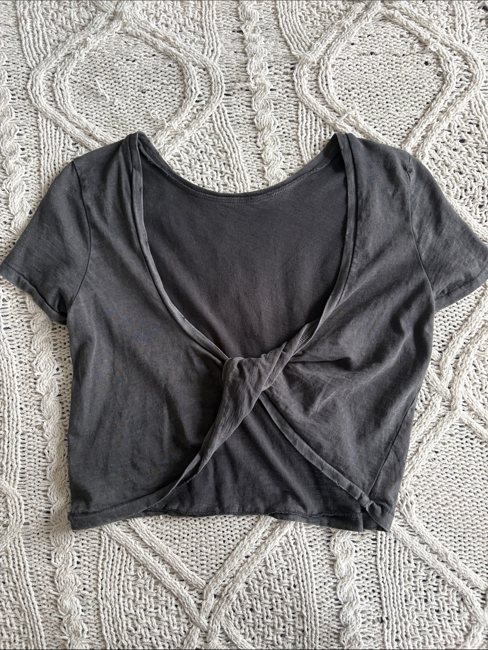 Aerie Black Twist Crop Top